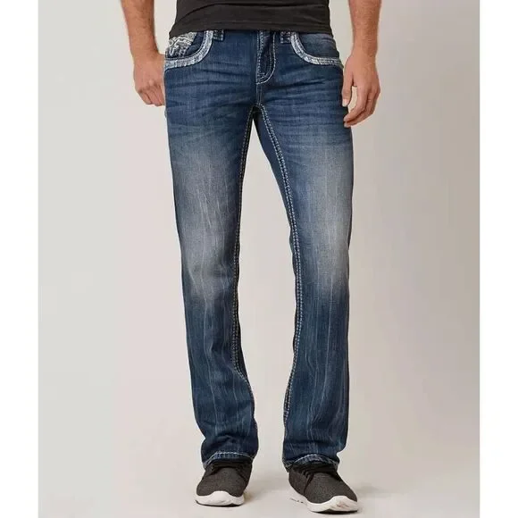 Rock Revival Men's Adriel SJ400 Slim Straight Jeans Size 38 - Picture 11 of 14